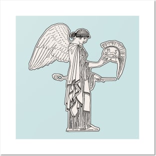 Mythological Angel Messenger of  Mercury  with Roman Helmet Posters and Art